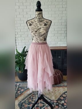 Women’s Blush Pink Layered Tulle Skirt